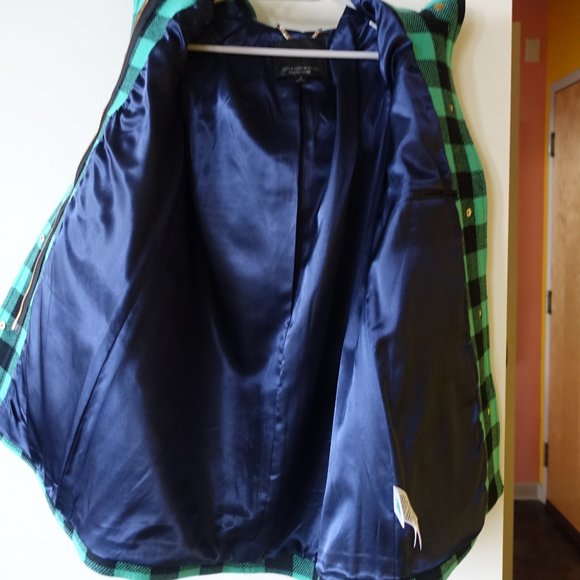 J.Crew Chateau parka buffalo check stadium-cloth wool coat XS 0 XSmall XXS 00 - Picture 8 of 16